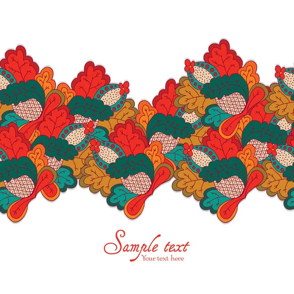 Modèle floral vectoriel en style doodle avec des fleurs et des feuilles. Doux, fond floral printemps / été — Image vectorielle