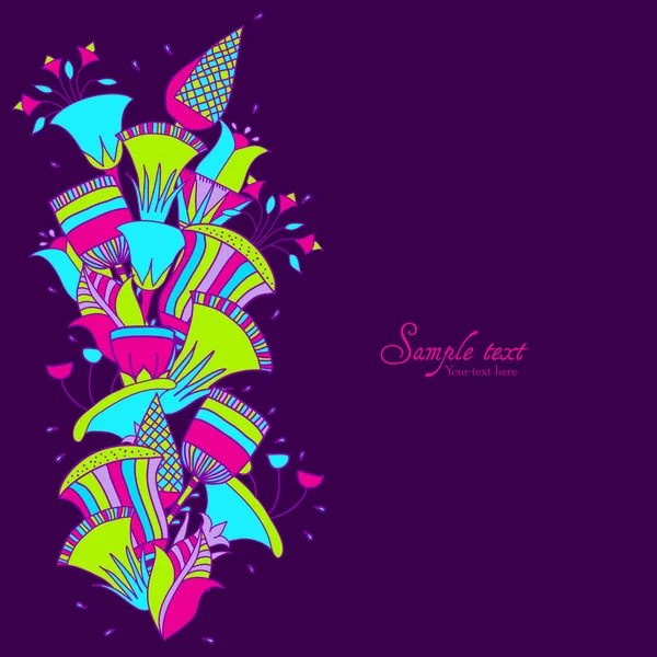 Patrón floral vectorial en estilo garabato con flores y hojas. Fondo floral suave, primavera / verano — Vector de stock