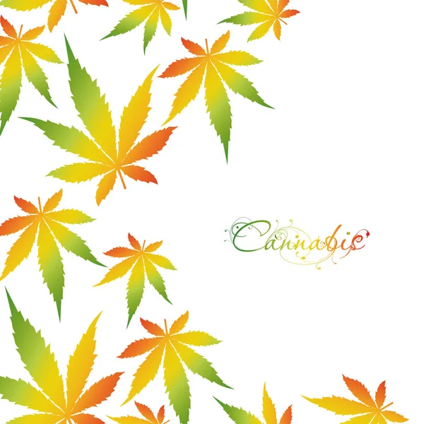 Fundo colorido da folha de Cannabis — Vetor de Stock