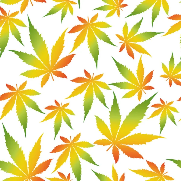 Fundo colorido da folha de Cannabis — Vetor de Stock