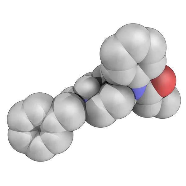 Fentanyl - opioidowe leki przeciwbólowe - Spacefill — Zdjęcie stockowe