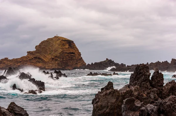 Insel Der Küste Von Porto Moniz Madeira Portugal — Stockfoto