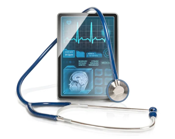 Tablet Moderno Exibindo Diagnóstico Médico — Fotografia de Stock