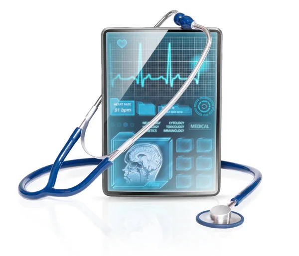 Tablet Moderno Exibindo Diagnóstico Médico — Fotografia de Stock