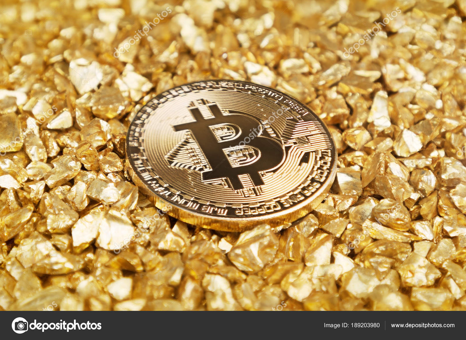 黄金比特币象征着Cryptocurrencies 有利可图的投资—— 库存社论照片© skapl #189203980