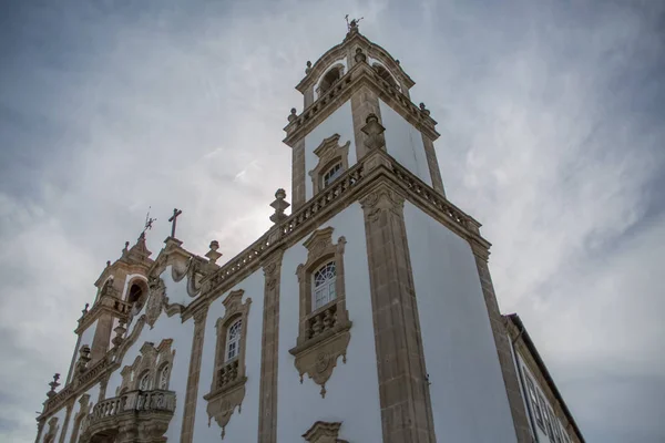 View at the front facade of Church of Mercy, baroque style monument, architectural icon of the city of Viseu, in Portugal — ストック写真