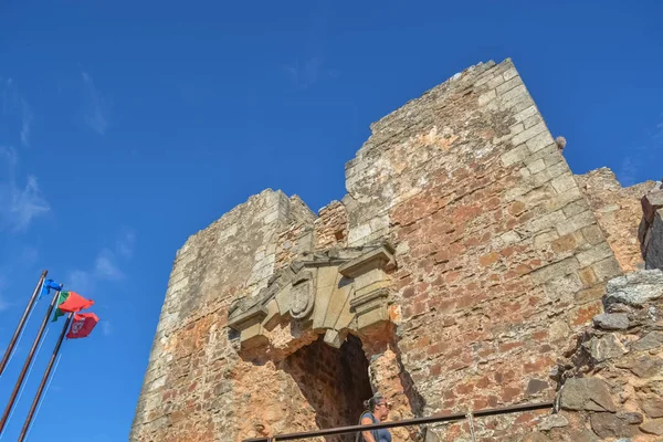 Detailansicht der inneren Festung auf dem mittelalterlichen Dorf figueira de castelo rodrigo — Stockfoto