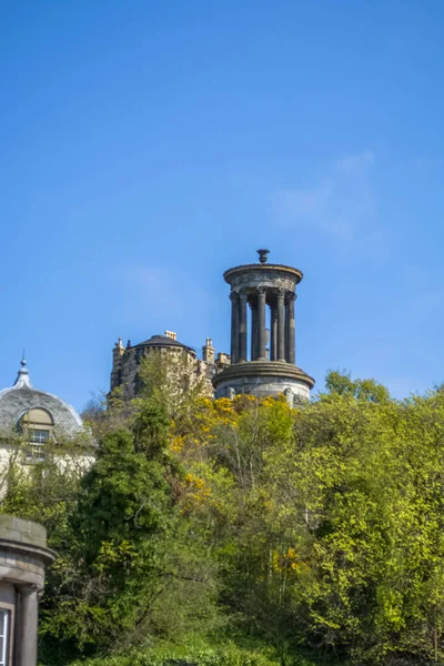 爱丁堡 苏格兰 2014 爱丁堡杜加德斯图尔特纪念碑顶部植被景观 — 图库照片