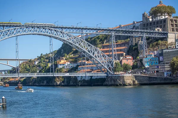 Porto Portugal 2018 View Luis Bridge Douro River Porto City — стоковое фото