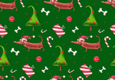 Suluboya köpekler desen