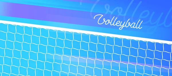 Volleyball sport banner in vector. Voleyball net and ball.