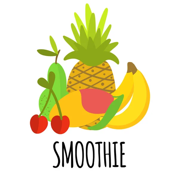 Composition des fruits pour Smoothie — Image vectorielle