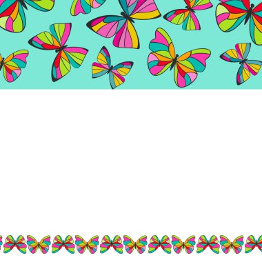 Arka plan tasarım renkli kelebekler sınır