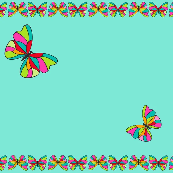 Colorful Butterflies Background For Summer Designs — Stock Vector