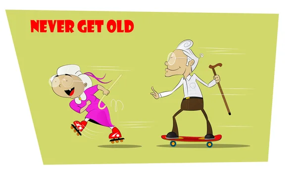 Divertenti e pazzi anziani — Vettoriale Stock