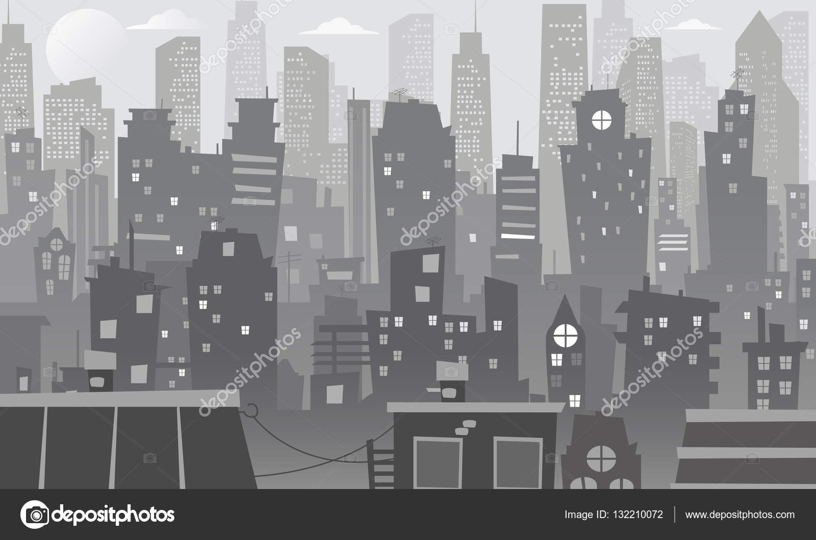 Night City Vector Illustration Stock Vector Image By C Rimis164