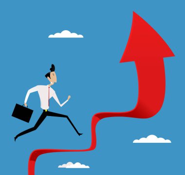 Çalışan iş adamı merdiven