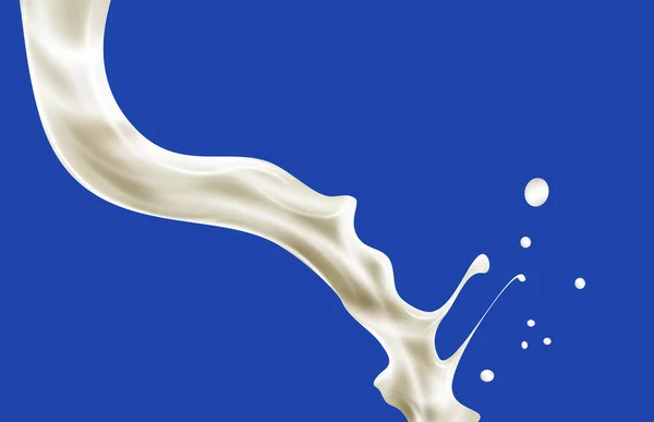 Pouring milk splash isolated on white background — Stock Vector