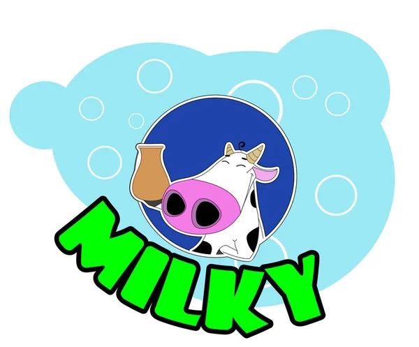 Badge de vache dessin animé mignon — Image vectorielle