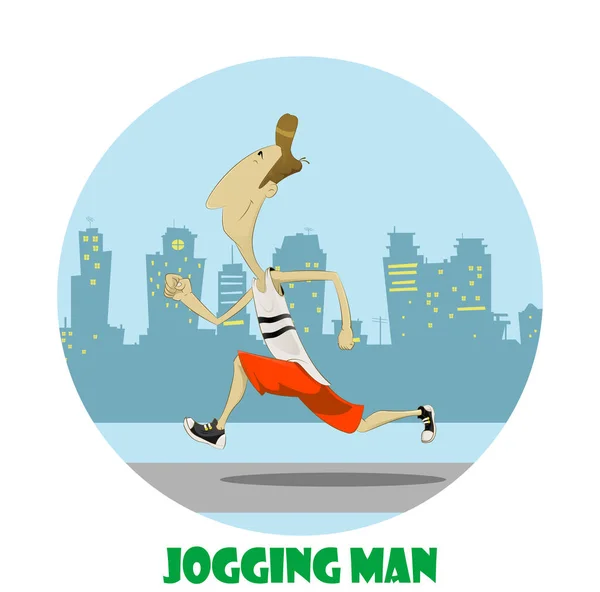 Happy boy on morning jog — Stock Vector