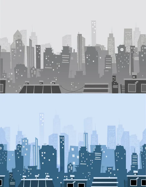 Bannières d'horizon de la ville dans un style tendance — Image vectorielle