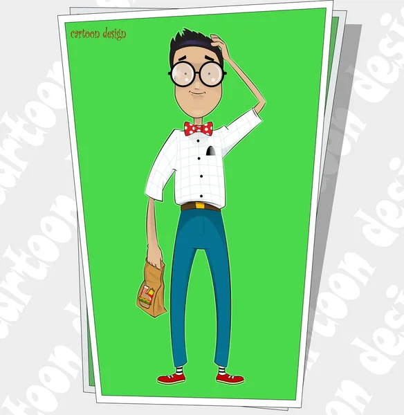 Cartoon jongen presenteren — Stockvector