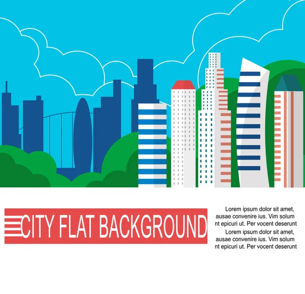 Modern city landscape with high skyscrapers — Stock Vector