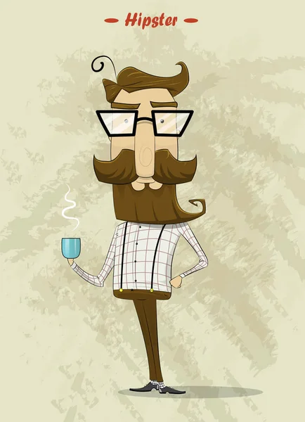 Illustration des Hipster-Charakters — Stockvektor