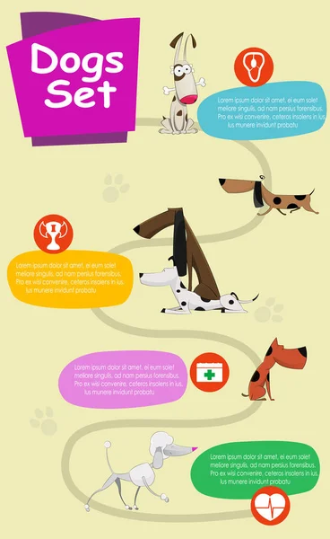 Perros vector de infografías — Archivo Imágenes Vectoriales