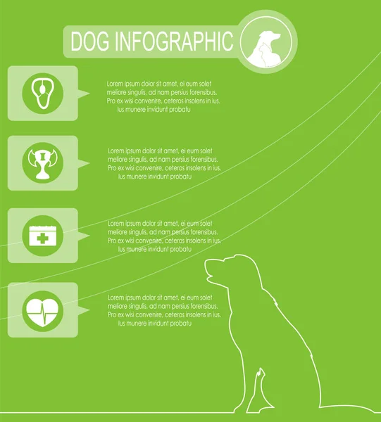 Infografías de perros con iconos . — Vector de stock