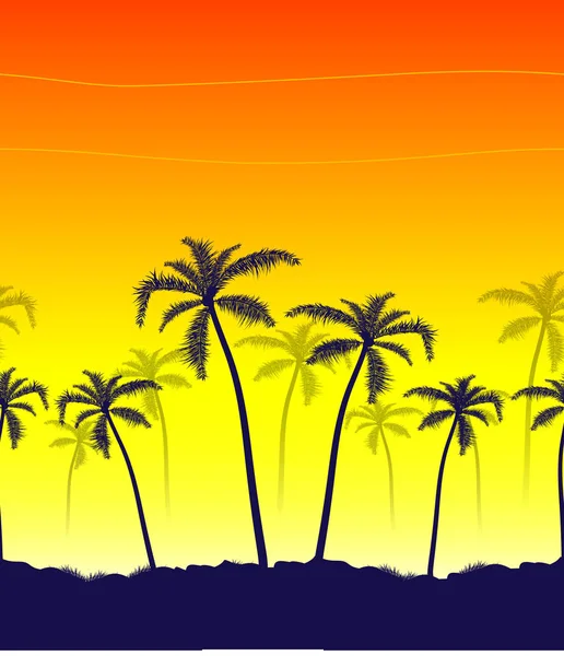Estampado tropical de verano con palma . — Vector de stock