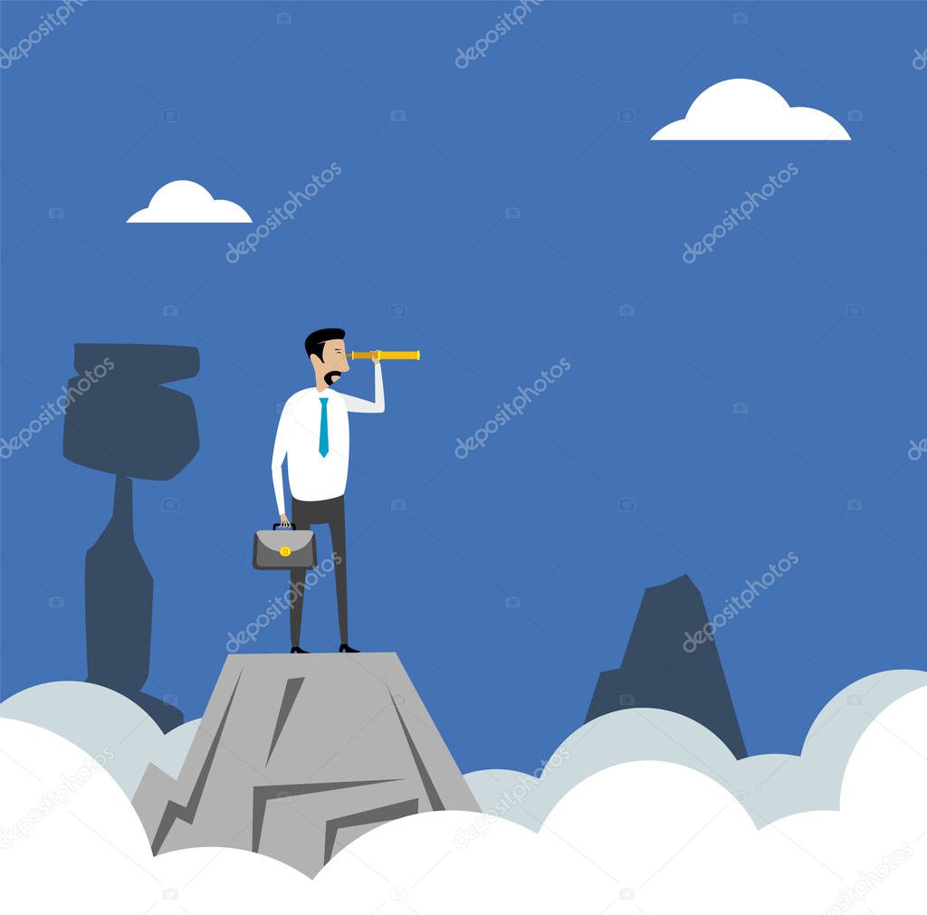 Businessman standing on top
