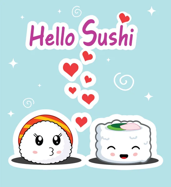 Lindo personaje de sushi — Archivo Imágenes Vectoriales