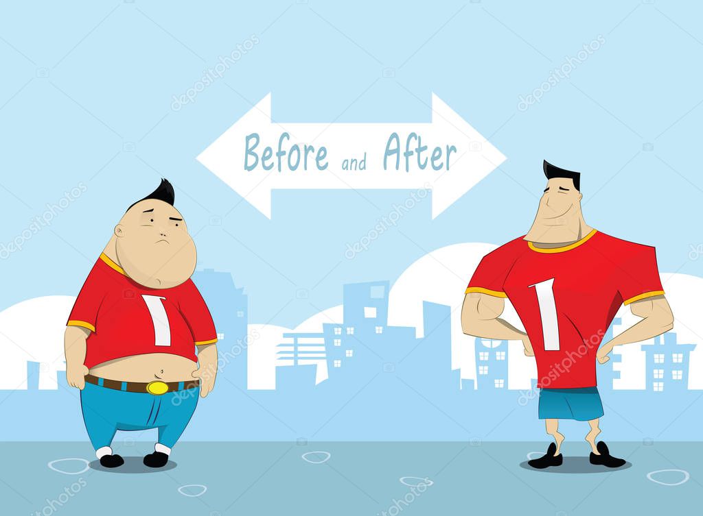 Man Before and After, vector
