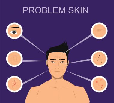 Adam cilt sorunları illüstrasyon vektör