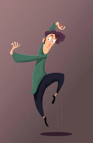 Tanečník skáče do vzduchu — Stockový vektor