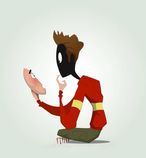 Cartoon guy without a face. — Stock Vector