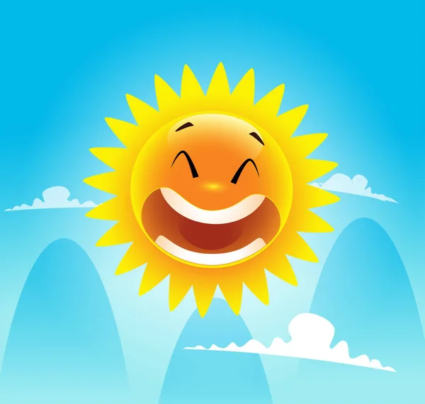 Sorriso felice sul viso sole estivo . — Vettoriale Stock