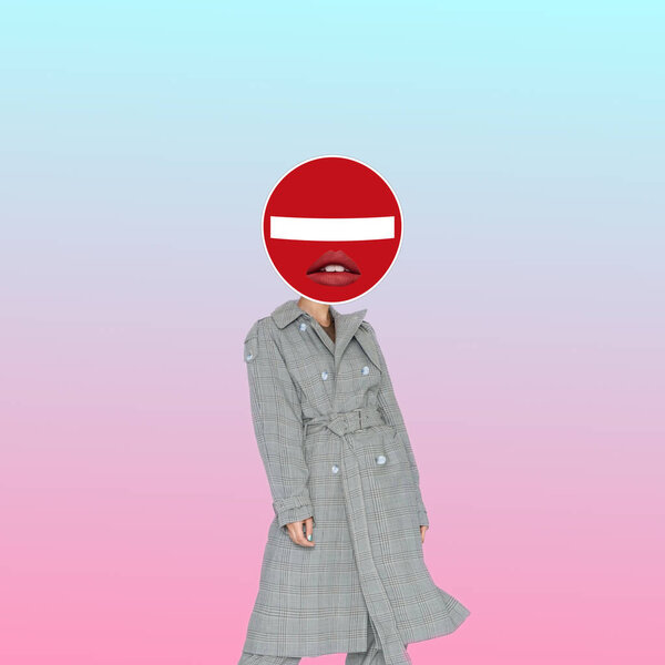 Contemporary Art Collage Concept Sign Body Stock Image