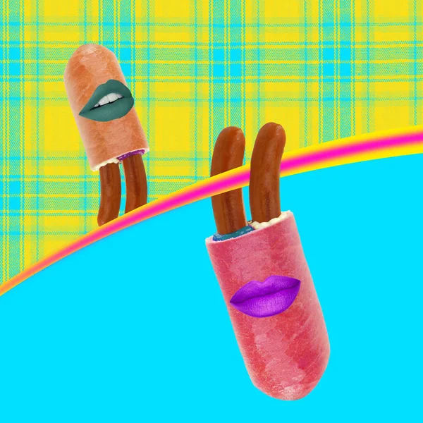 Colección Arte Contemporáneo Concept French Hot Dogs Textured Background —  Fotos de Stock