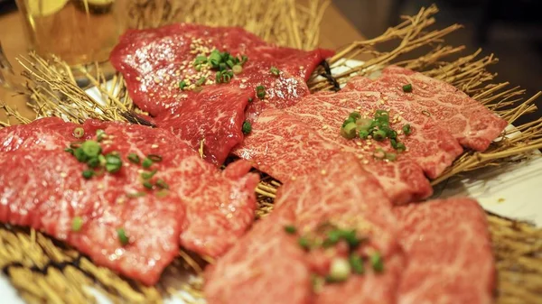 Carne Res Barbacoa Japonesa Cruda — Foto de Stock