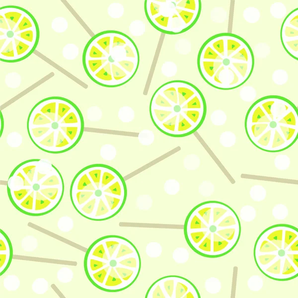 Lolipop limon sarı bir arka planda kesintisiz tatlı desen