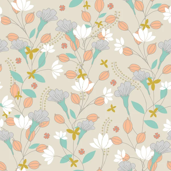 Vintage Bloemen Achtergrond Vintage Bloemen Patroon Voor Papier Stof Uitnodiging — Stockvector