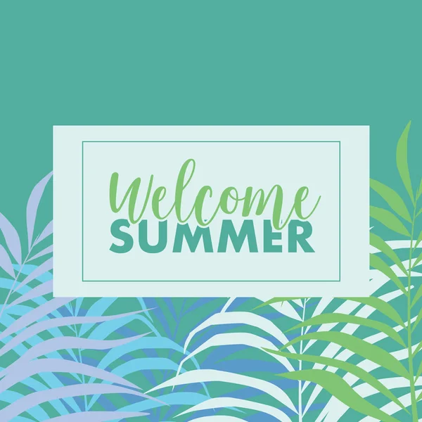 Hoş geldiniz yaz, arka plan palm