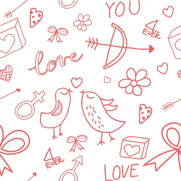 Aşk desen, valentine's arka plan illüstrasyon