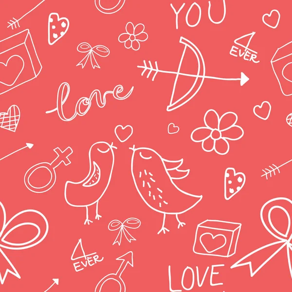 Aşk desen, valentine's arka plan illüstrasyon