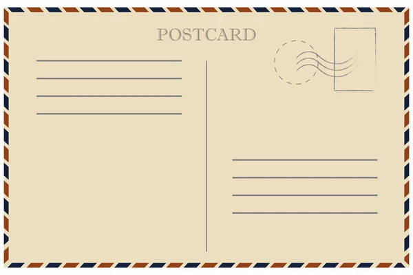 Vintage briefkaart. Oude sjabloon. Retro luchtpost envelop met stempel Stockfoto