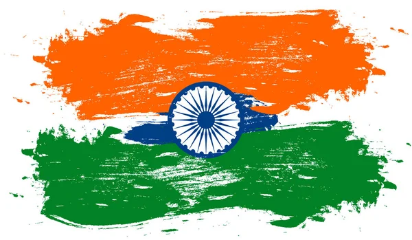 Indiens Flagga Indiens Flagga Grunge Vektor Illustration — Stock vektor
