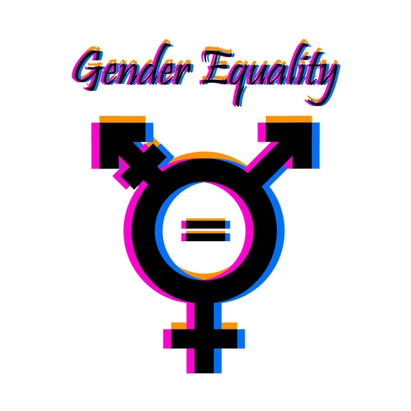 Igualdad Género Signo Transgénero Sobre Fondo Blanco Concepto Igualdad Género — Vector de stock