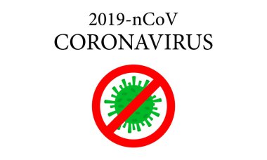 Çin 'de Coronavirus, 2019-ncov virüsü beyaz arka planda yasaklayıcı bir işaret, vektör illüstrasyonunda